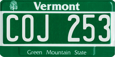 VT license plate COJ253
