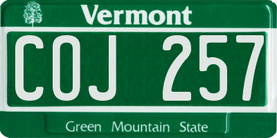 VT license plate COJ257