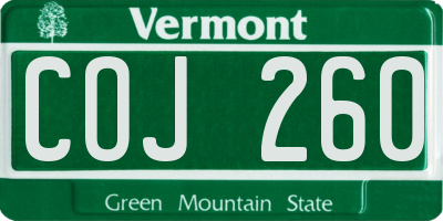 VT license plate COJ260