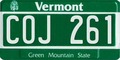 VT license plate COJ261