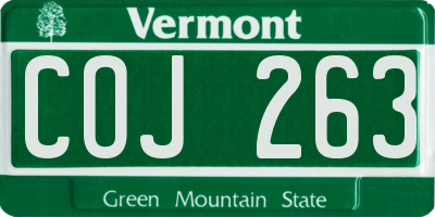 VT license plate COJ263