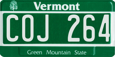 VT license plate COJ264