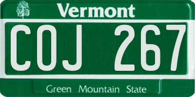 VT license plate COJ267