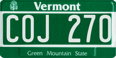 VT license plate COJ270