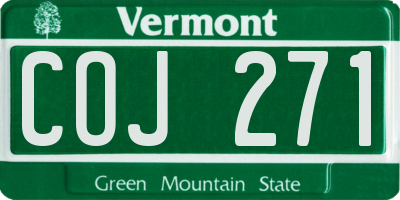 VT license plate COJ271