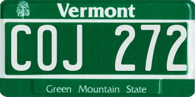VT license plate COJ272