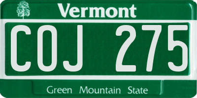 VT license plate COJ275
