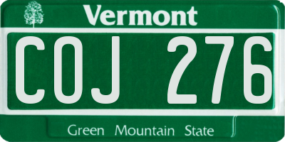 VT license plate COJ276
