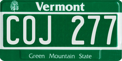 VT license plate COJ277