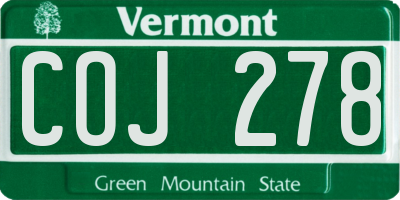 VT license plate COJ278