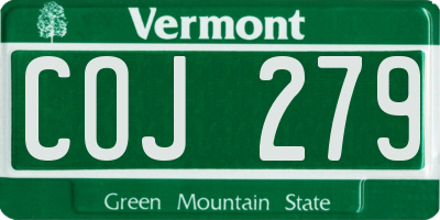 VT license plate COJ279