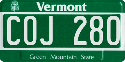 VT license plate COJ280