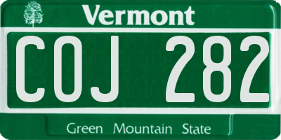 VT license plate COJ282