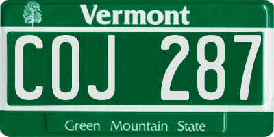 VT license plate COJ287