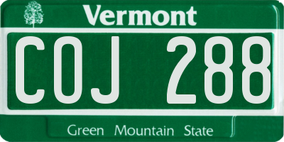 VT license plate COJ288