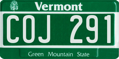 VT license plate COJ291