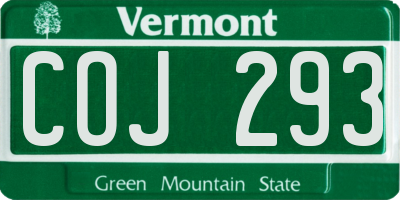 VT license plate COJ293