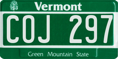 VT license plate COJ297