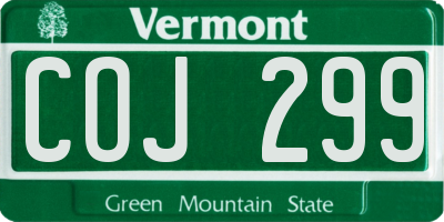 VT license plate COJ299