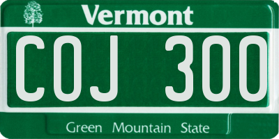 VT license plate COJ300