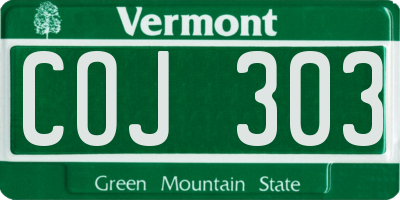 VT license plate COJ303