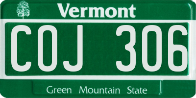 VT license plate COJ306