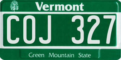 VT license plate COJ327