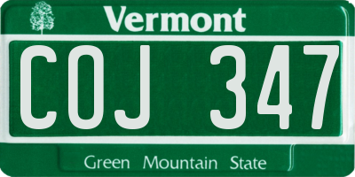 VT license plate COJ347