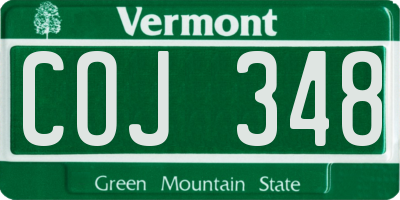 VT license plate COJ348