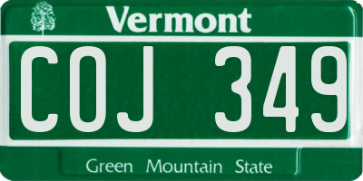 VT license plate COJ349
