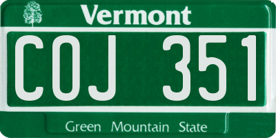 VT license plate COJ351
