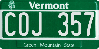 VT license plate COJ357