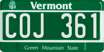 VT license plate COJ361