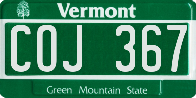 VT license plate COJ367