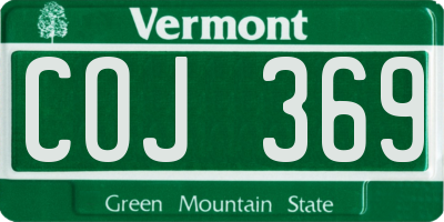 VT license plate COJ369