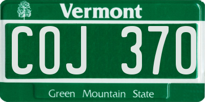 VT license plate COJ370