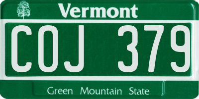 VT license plate COJ379