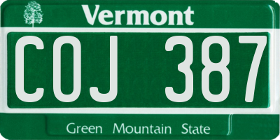 VT license plate COJ387