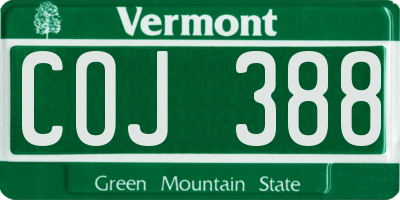 VT license plate COJ388