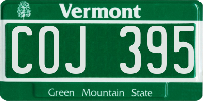 VT license plate COJ395