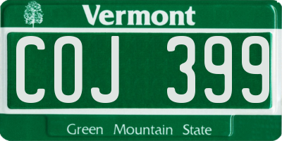 VT license plate COJ399