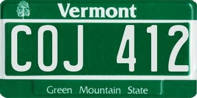 VT license plate COJ412