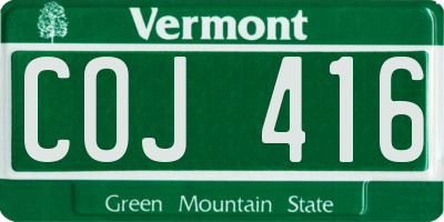 VT license plate COJ416