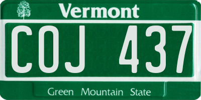 VT license plate COJ437