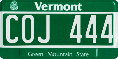 VT license plate COJ444