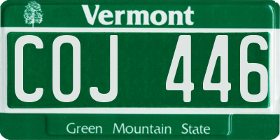 VT license plate COJ446