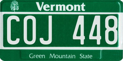 VT license plate COJ448