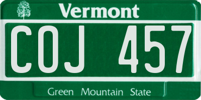 VT license plate COJ457