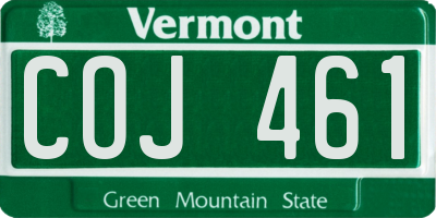VT license plate COJ461