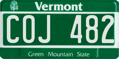 VT license plate COJ482